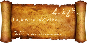 Lejbovics Őzike névjegykártya